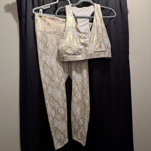 Fabletics Copper Foil Snake Work 2-piece